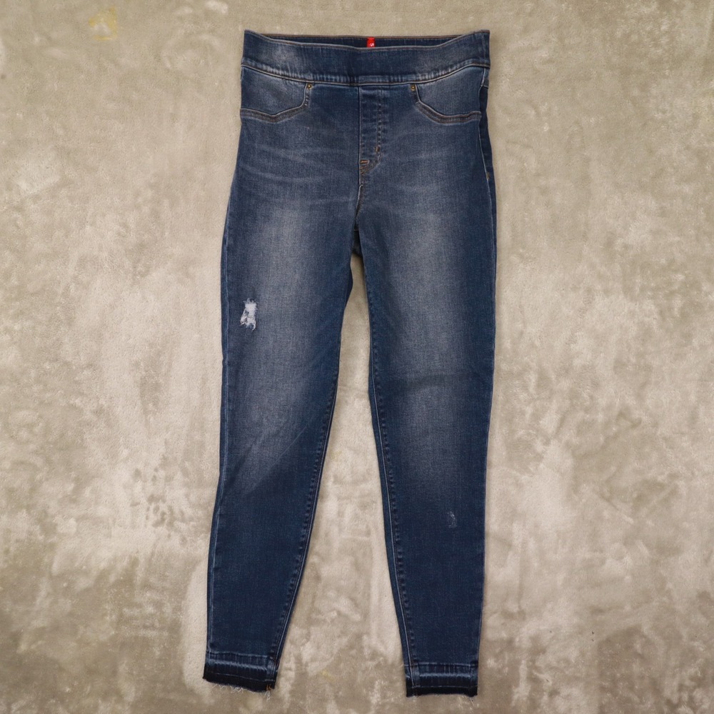 Spanx Women's Skinny Mid‎ Rise Distressed Denim Jeans Stretch 20203R size Medium